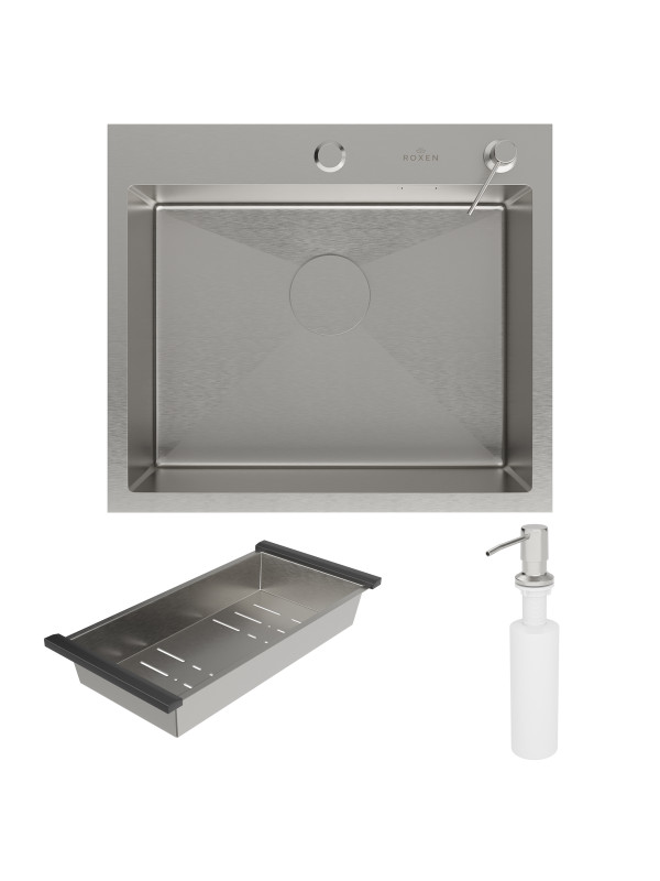 Кухонная мойка Roxen Simple 560220-55 сатин комплектация