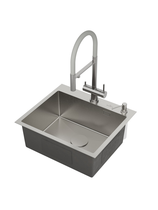 Кухонная мойка Roxen Simple 560220-55 сатин сбоку