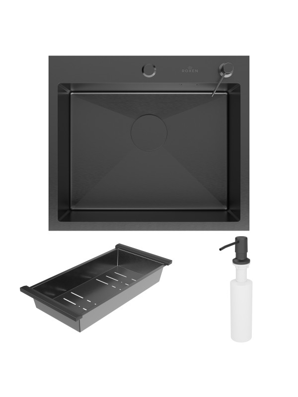 Кухонная мойка Roxen Simple 560220-55B графит комплектация