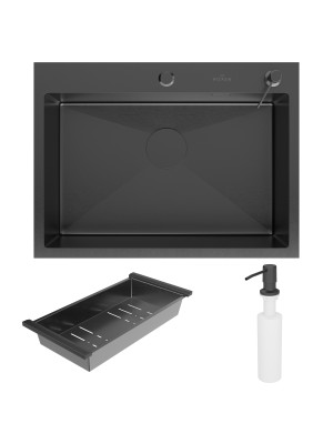 Кухонная мойка Roxen Simple 560220-65B графит комплектация