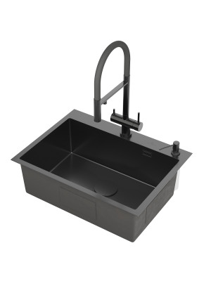 Кухонная мойка Roxen Simple 560220-65B графит сбоку