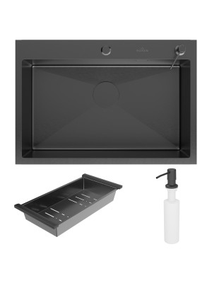 Кухонная мойка Roxen Simple 560220-70B графит комплектация
