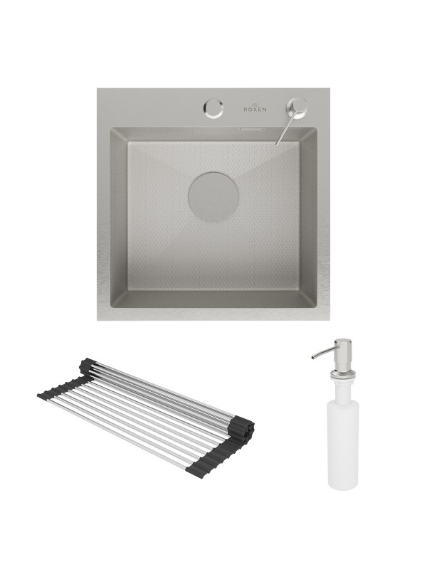 Кухонная мойка Roxen Snake 560220-45-S сатин комплектация
