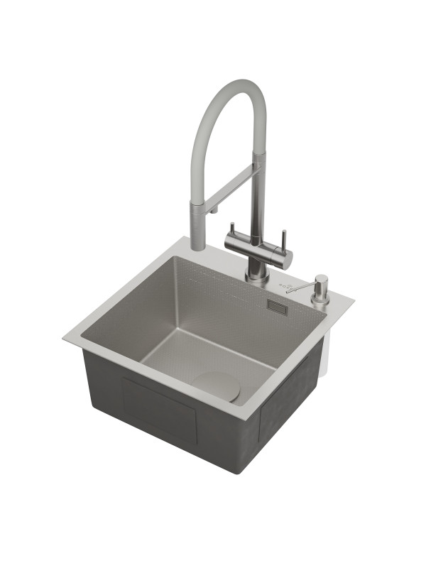 Кухонная мойка Roxen Snake 560220-45-S сатин сбоку