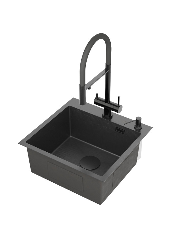 Кухонная мойка Roxen Snake 560220-50-BS графит сбоку