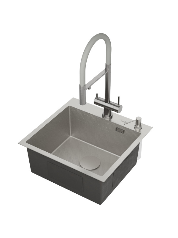 Кухонная мойка Roxen Snake 560220-50-S сатин сбоку