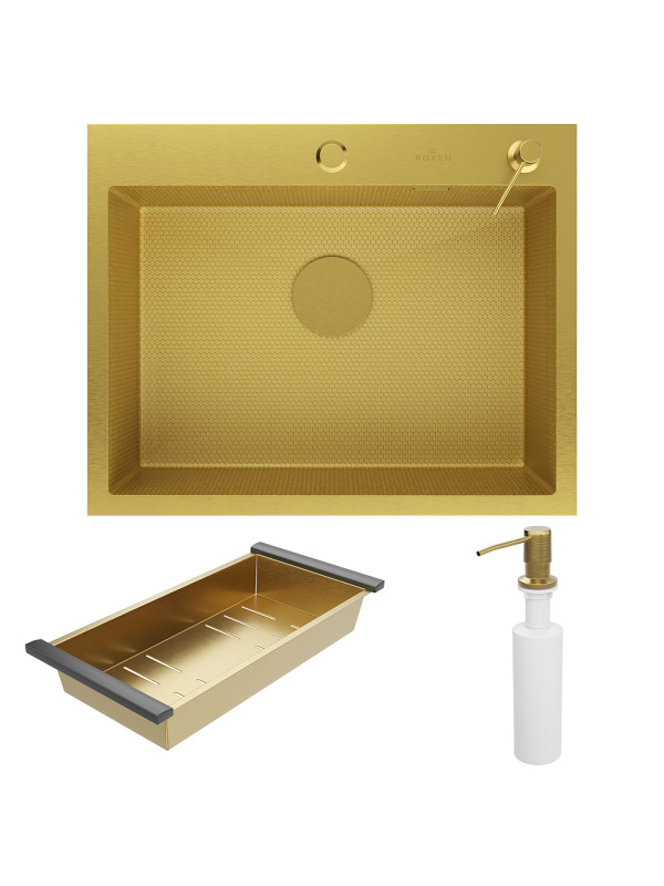 Кухонная мойка Roxen Snake 560220-60-GS золотистый комплектация