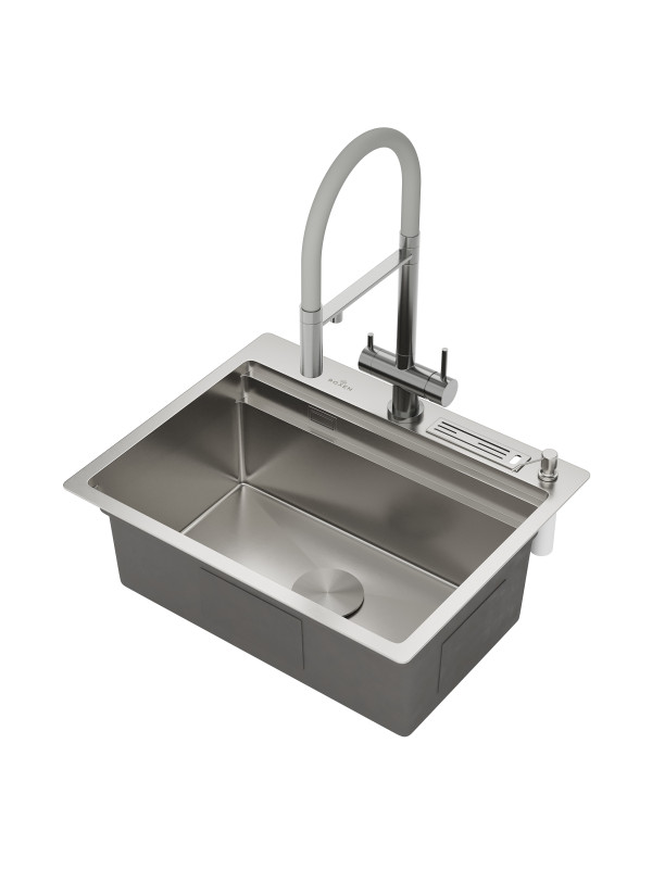 Кухонная мойка Roxen Stage 560250-60 сатин сбоку