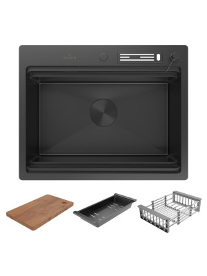 Кухонная мойка Roxen Stage 560250-60B графит комплектация