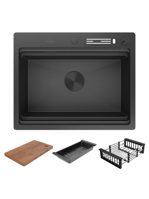 Кухонная мойка Roxen Stage 560250-60-BS оружейная сталь комплектация