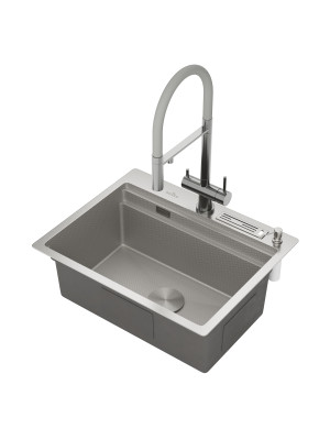 Кухонная мойка Roxen Stage 560250-60-S сатин сбоку