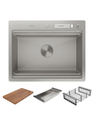 Кухонная мойка Roxen Stage 560250-60-S сатин комплектация