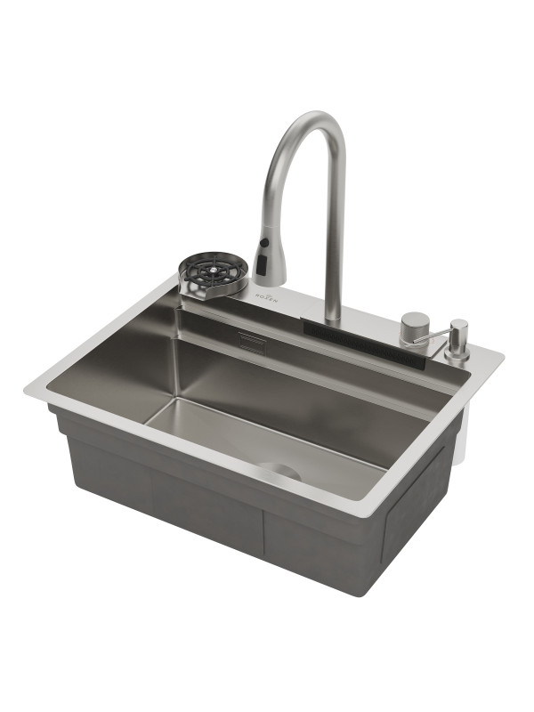 Кухонная мойка Roxen Stage Plus 560250-60 сатин сбоку