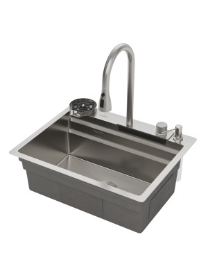 Кухонная мойка Roxen Stage Plus 560250-60 сатин сбоку