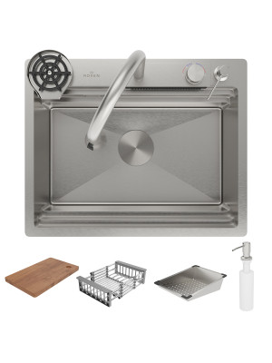 Кухонная мойка Roxen Stage Plus 560250-60 сатин комплектация
