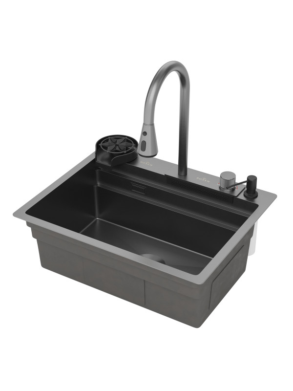 Кухонная мойка Roxen Stage Plus 560250-60B графит сбоку