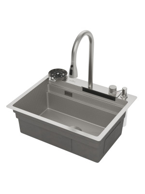 Кухонная мойка Roxen Stage Plus 560250-60-S текстурный сатин сбоку