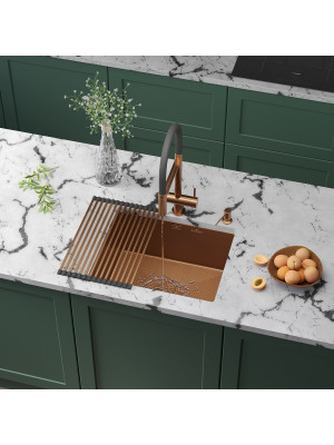 Кухонная мойка Roxen Uno 560210-54-BRS бронза в интерьере