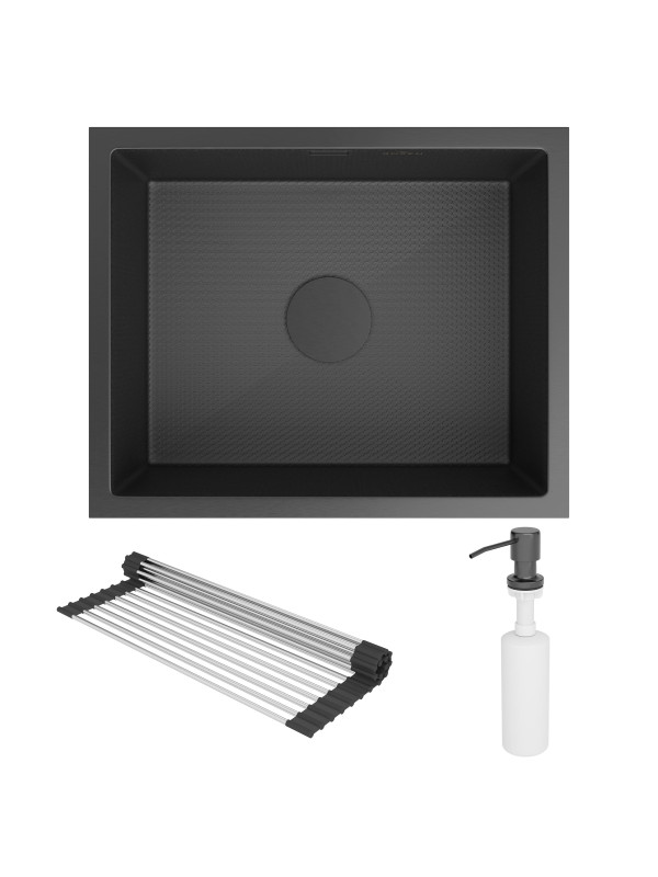 Кухонная мойка Roxen Uno 560210-54-BS графит комплектация
