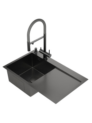 Кухонная мойка Roxen Vespa 560230-70LB графит сбоку