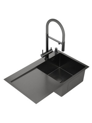 Кухонная мойка Roxen Vespa 560230-70RB графит сбоку