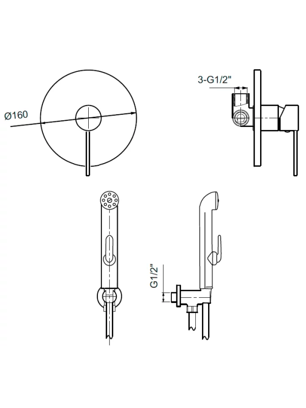 Гигиенический душ Ahti Polar circle PC305217 схема