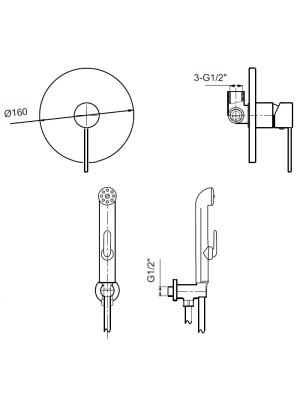 Гигиенический душ Ahti Polar circle PC305217 схема