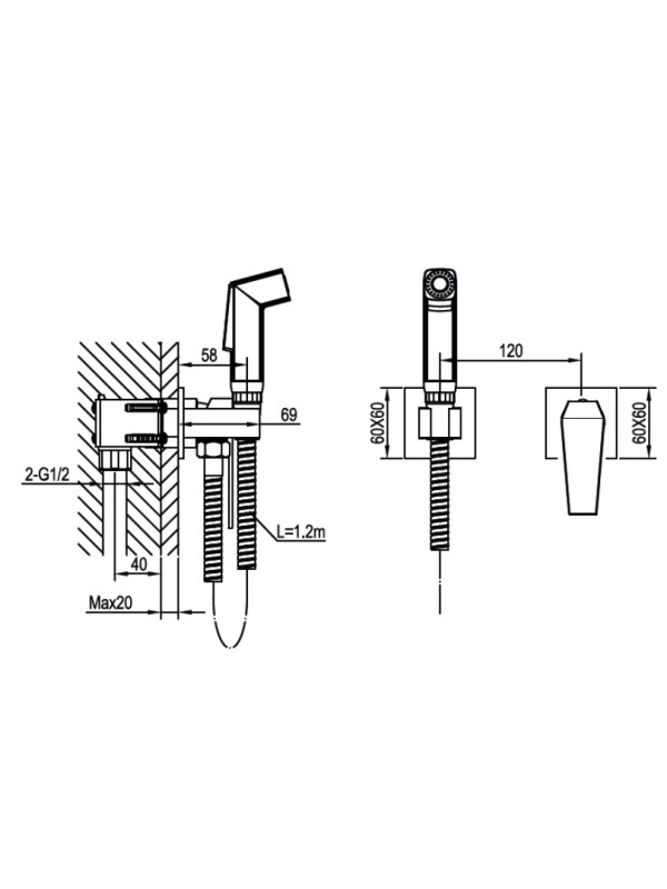 Гигиенический душ Ahti Vaasa VA305217 схема