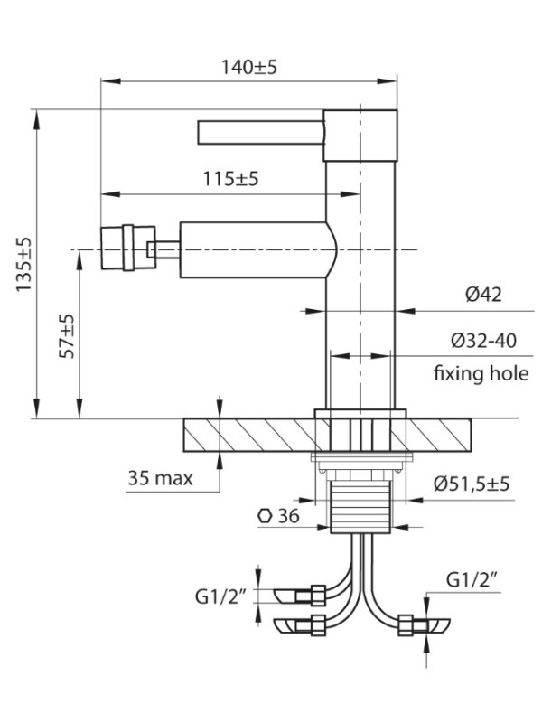 Смеситель Ahti Polar circle PC501001 хром схема