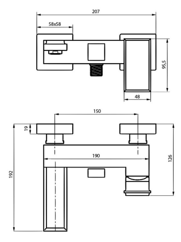 Смеситель Ahti Vihti VH405001 хром схема