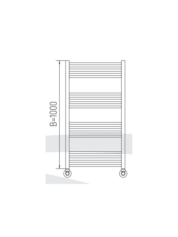 Полотенцесушитель Ukko Астрид 500х1000 НП (1/2") схема