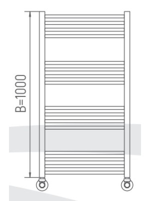 Полотенцесушитель Ukko Астрид 500х1000 НП (1/2") схема