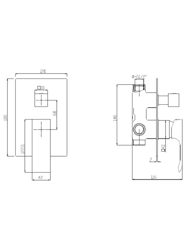 Смеситель Ahti Rauma RM405123 хром схема