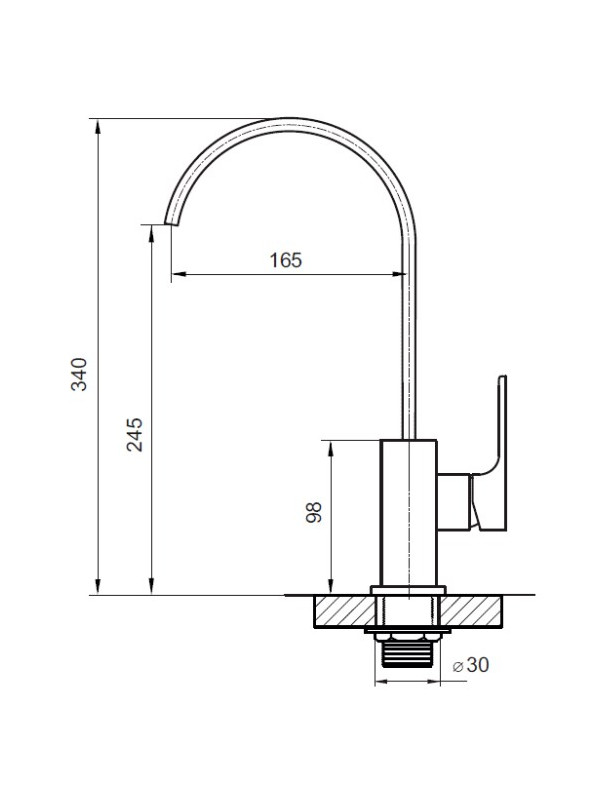Смеситель Ahti Heinola HN101011 хром схема