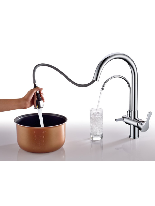 Смеситель Ahti Kemi KM803013 хром выдвижной излив (2)