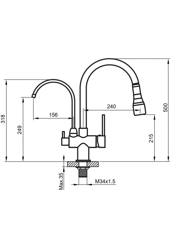Смеситель Ahti Kemi KM803013 хром схема