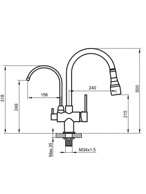Смеситель Ahti Kemi KM803013 хром схема