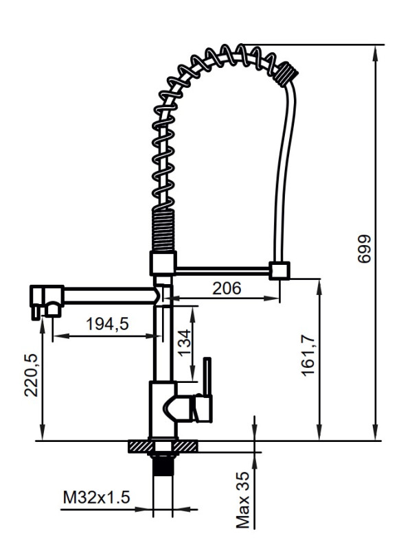 Смеситель Ahti Kemi KM813020 хром схема