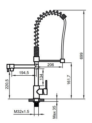 Смеситель Ahti Kemi KM813020 хром схема