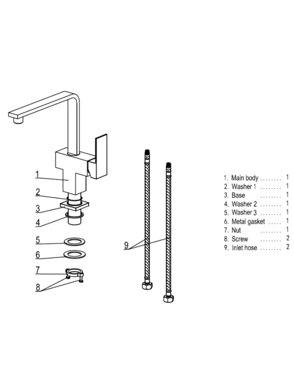 Смеситель Ahti Kotka KO103011 хром схема (1)