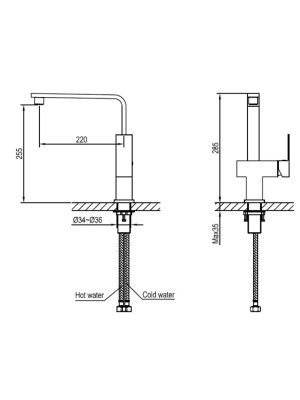 Смеситель Ahti Kotka KO103011 хром схема