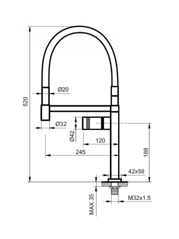 Смеситель Ahti Varkaus VK102012 хром/черный схема
