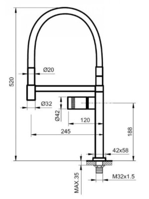 Смеситель Ahti Varkaus VK102012 хром/черный схема