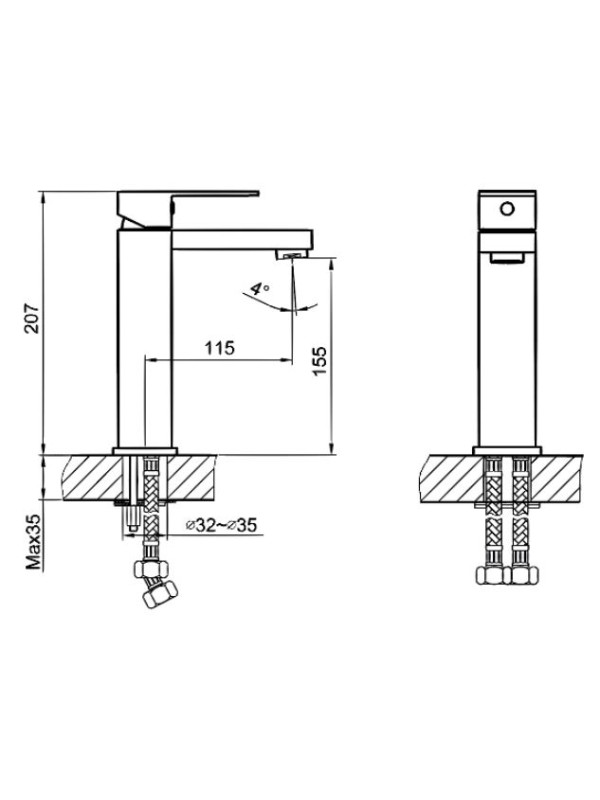 Смеситель Ahti Kotka KO201101 хром сх
