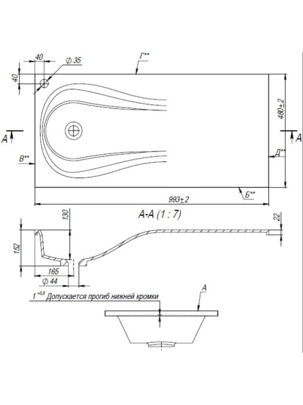 Умывальник Andrea Great 100 схема