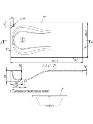 Умывальник Andrea Great 100 схема