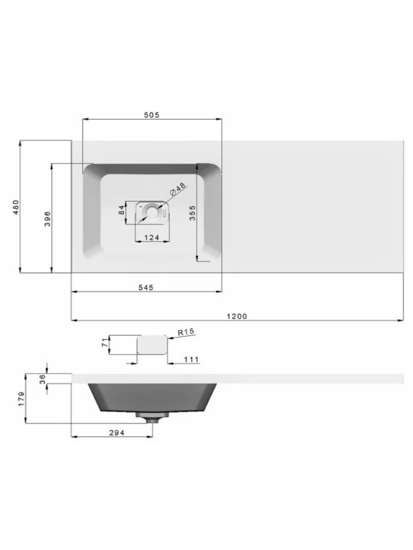 Умывальник Madera Kamilla 120 L