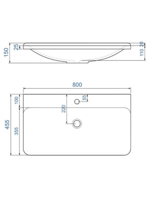 Умывальник Madera Solo 80 схема