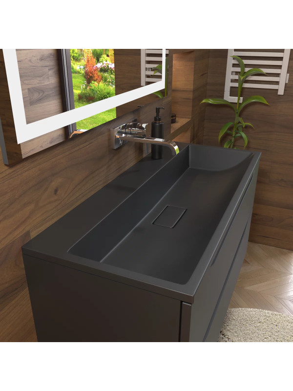 Умывальник Versalia Absolute 100 black в интерьере