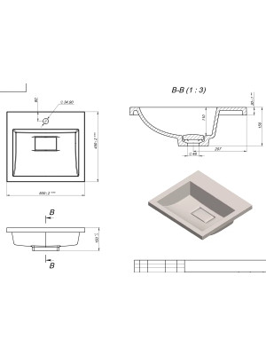 Умывальник Versalia Absolute 50 схема